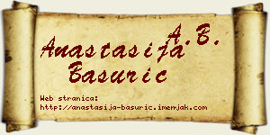 Anastasija Basurić vizit kartica